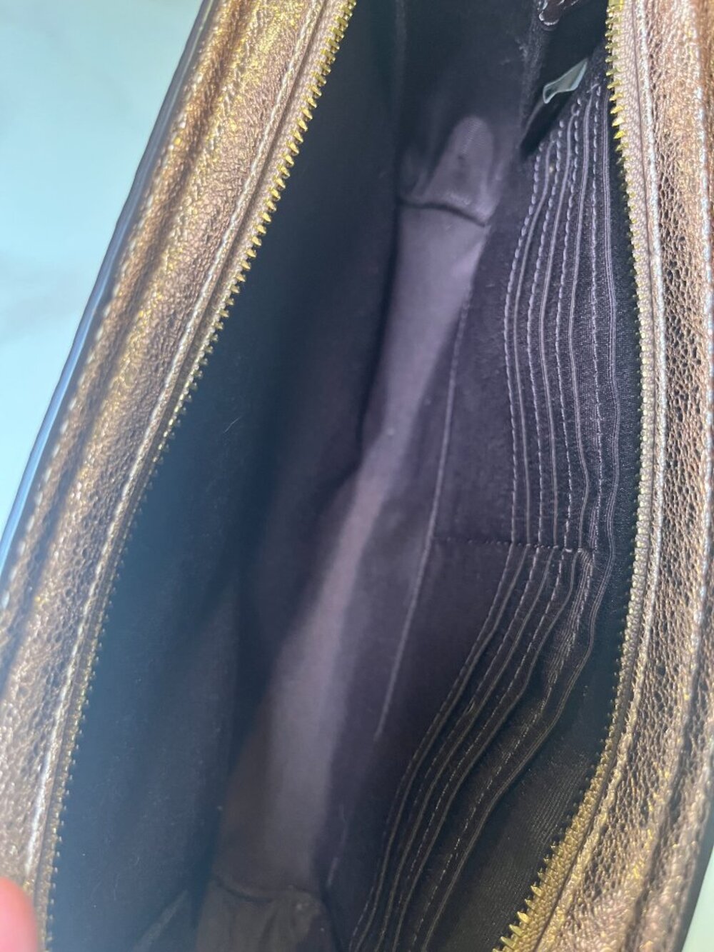 Coach Rose Gold Metallic Leather Clutch - Picture 12 of 13